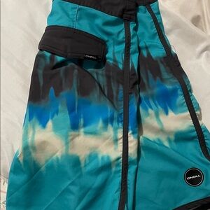 O'Neill Men's Teal and Black Swim Trunks